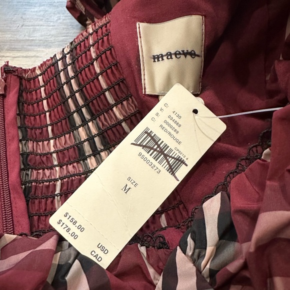 Maeve by Anthropologie Plaid Puff-Sleeve Mini Dress – Size M (NWT) - Picture 8 of 11